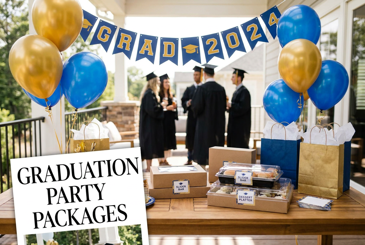 Graduation Party Packages: Coordinated Decor Plus a Photo Wall