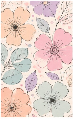 Flowers — Pastel #08 — Bart's & Crafts original design