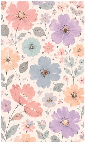 Flowers — Pastel #09 — Bart's & Crafts original design