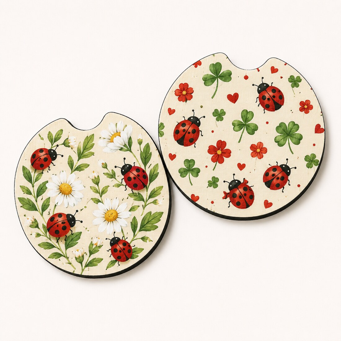 Ladybug car coaster set
