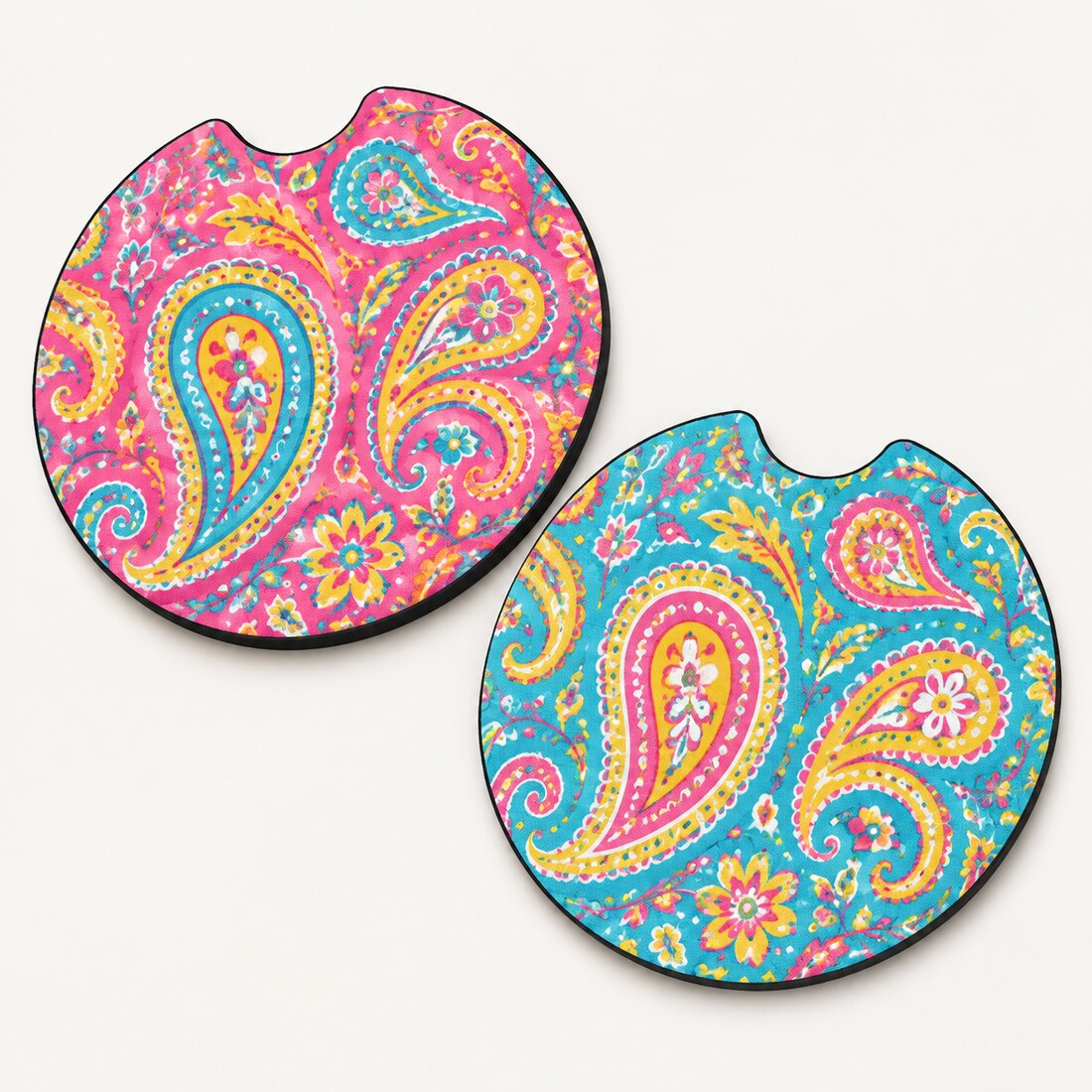 Paisley car coaster set
