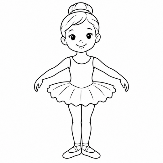 Ballerina coloring outline