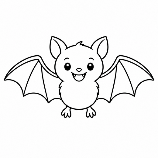 Bat coloring outline