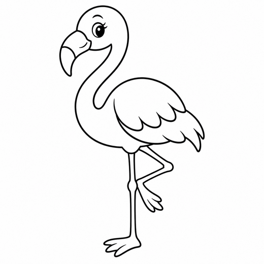 Flamingo coloring outline