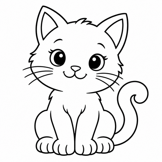 Kitten coloring outline