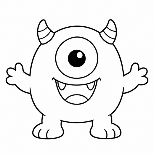Monster coloring outline