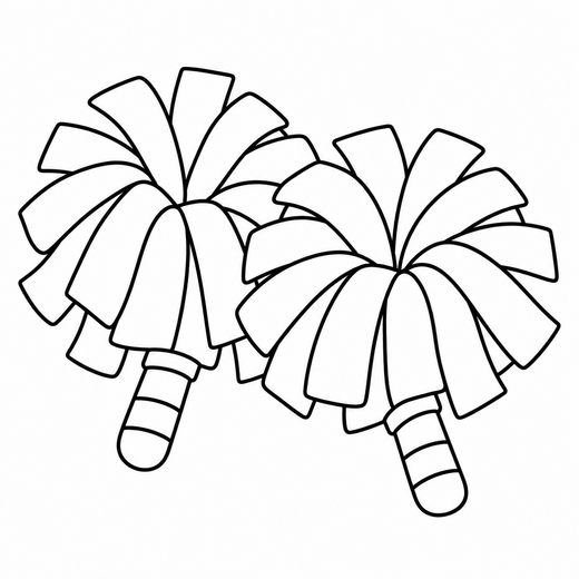 Pom Poms coloring outline