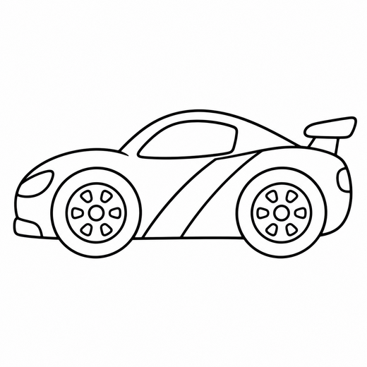Racecar coloring outline