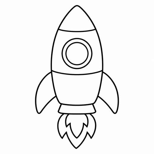 Rocketship coloring outline