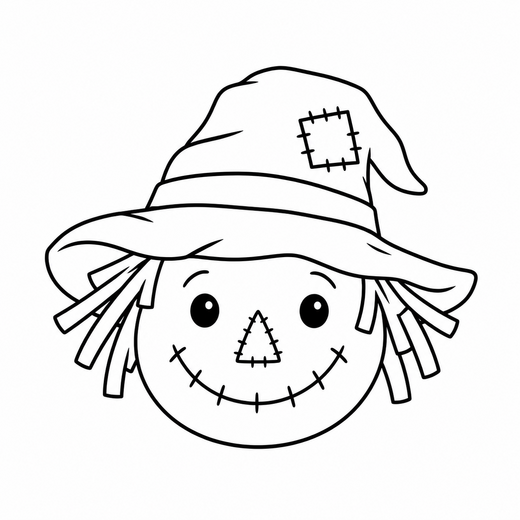 Scarecrow coloring outline