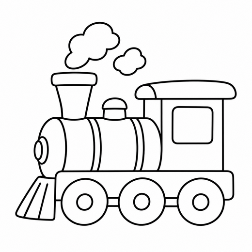 Train coloring outline