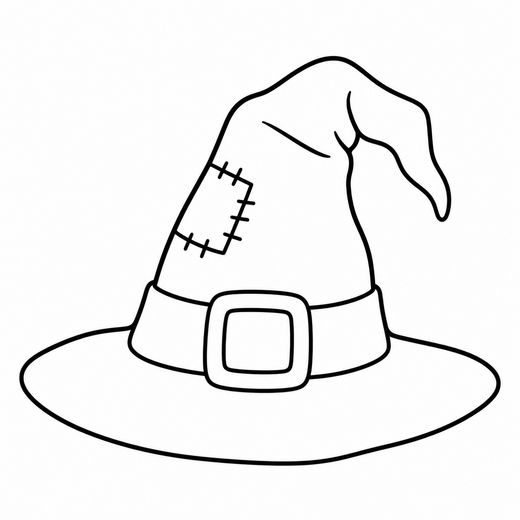 Witch Hat coloring outline