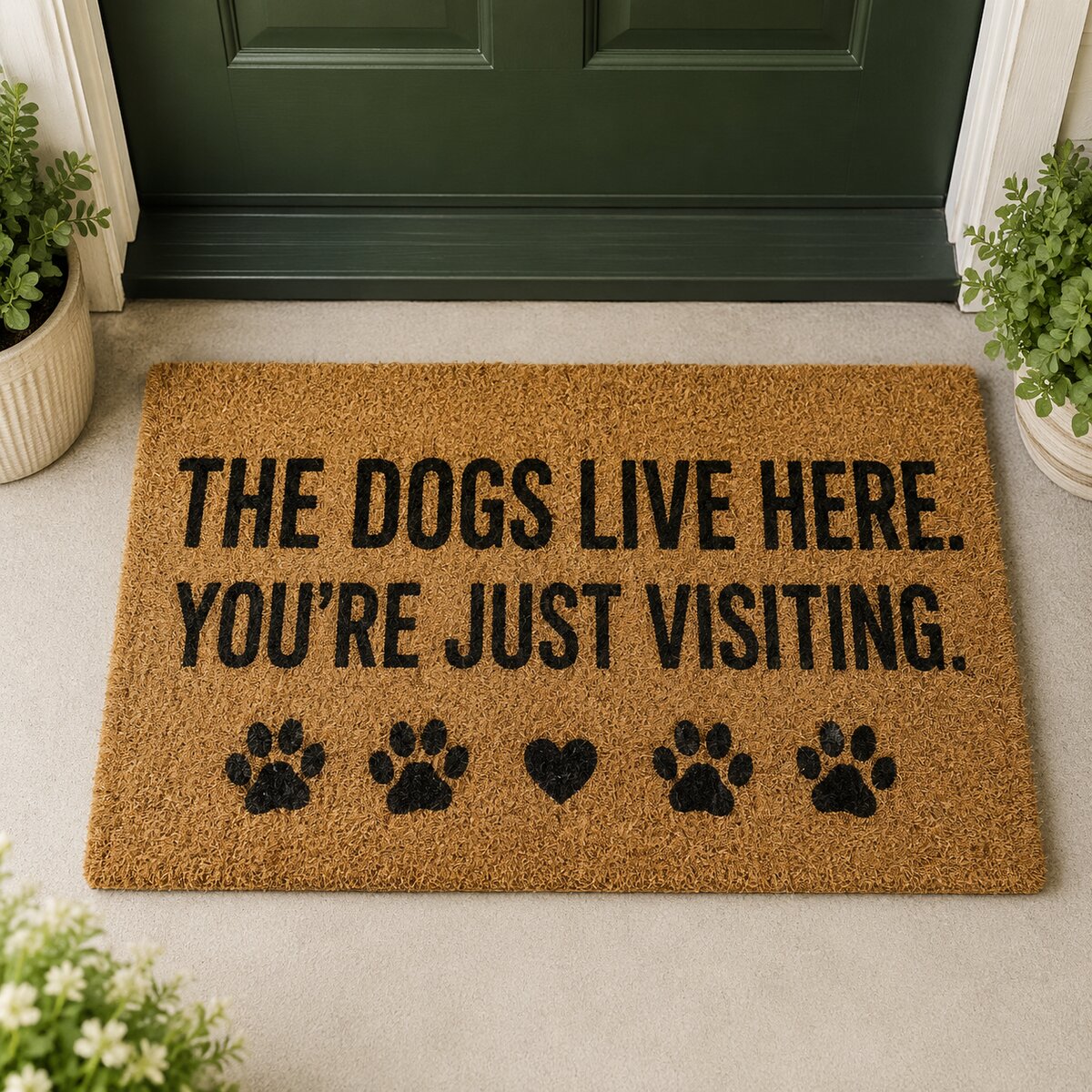 The Dogs Live Here coir doormat by Bart's & Crafts