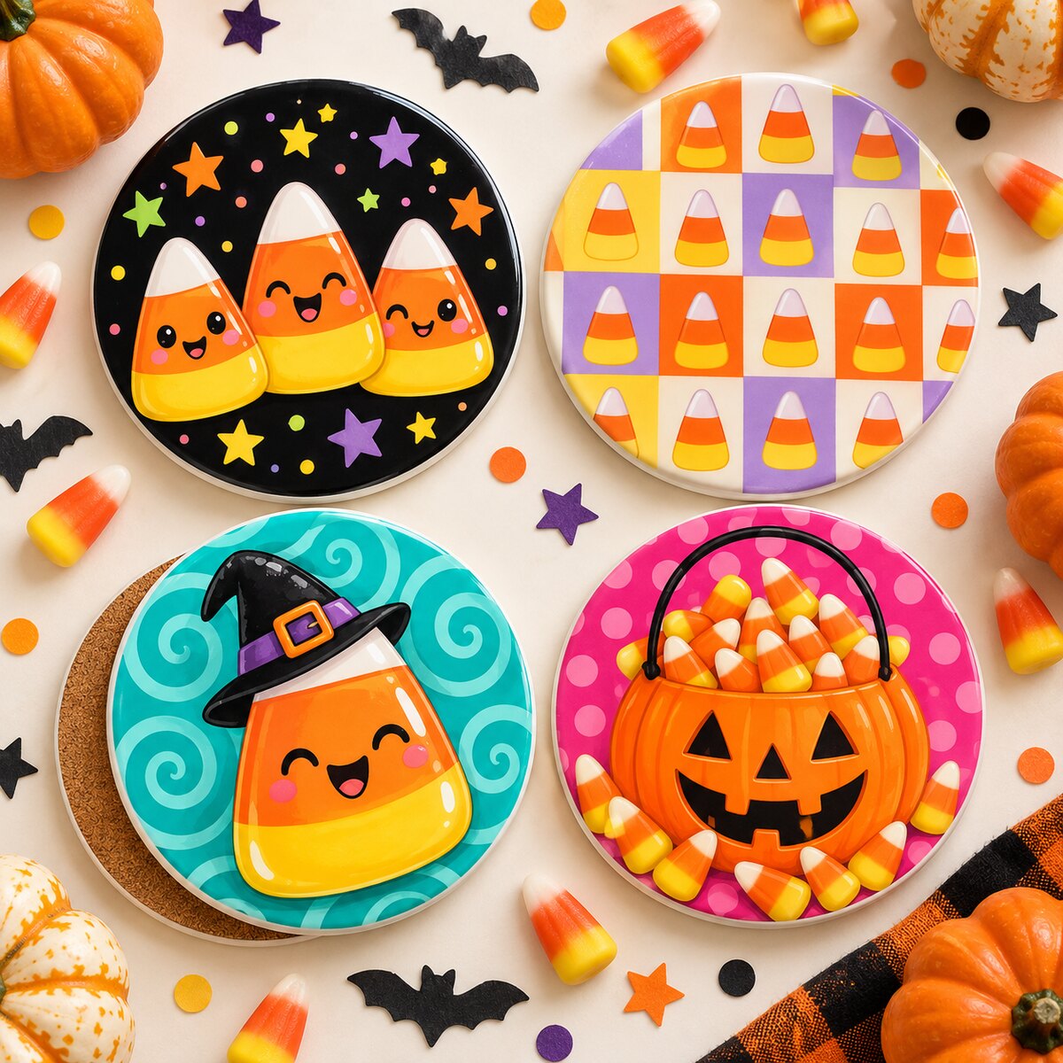Candy Corn Coaster Set
