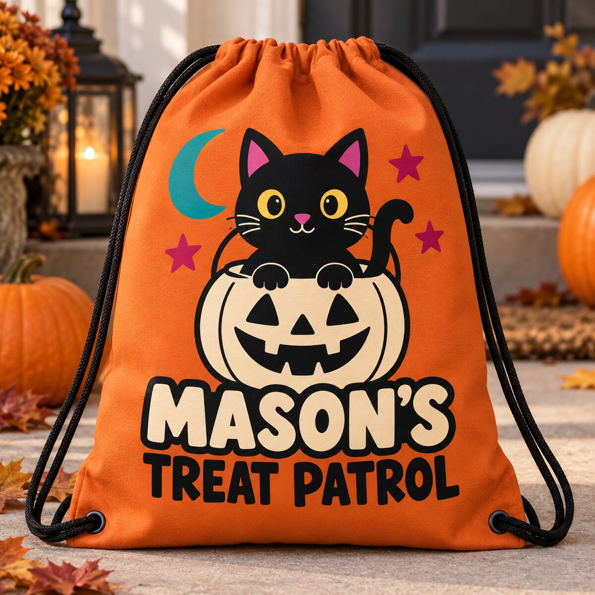 Personalized Treat Patrol Drawstring Bag
