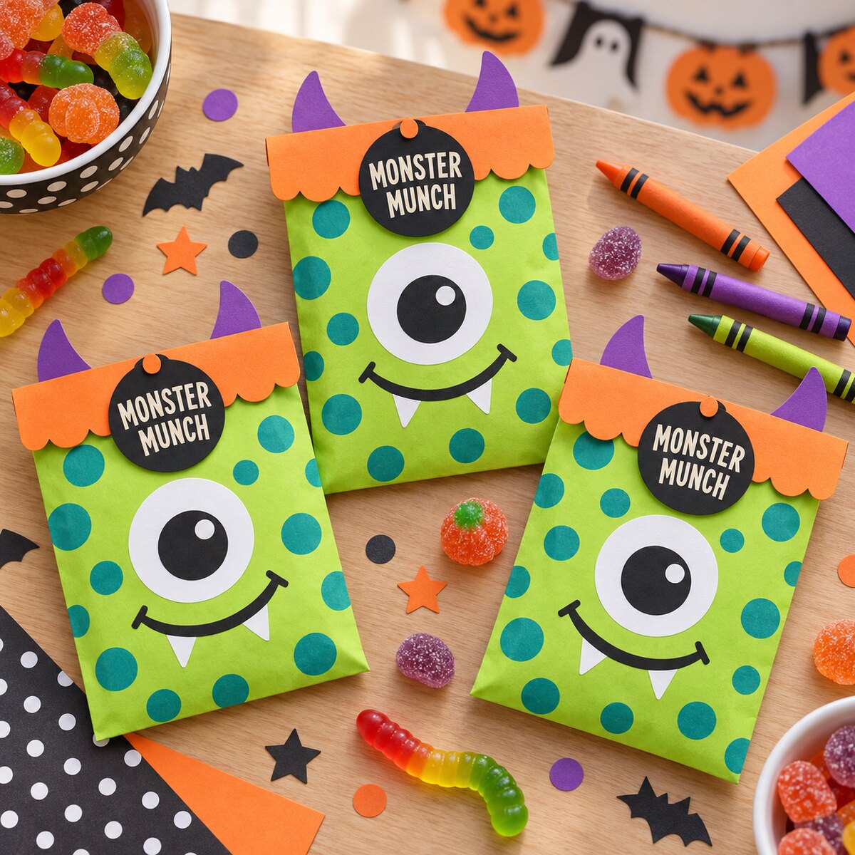 Monster Munch Paper Treat Bags