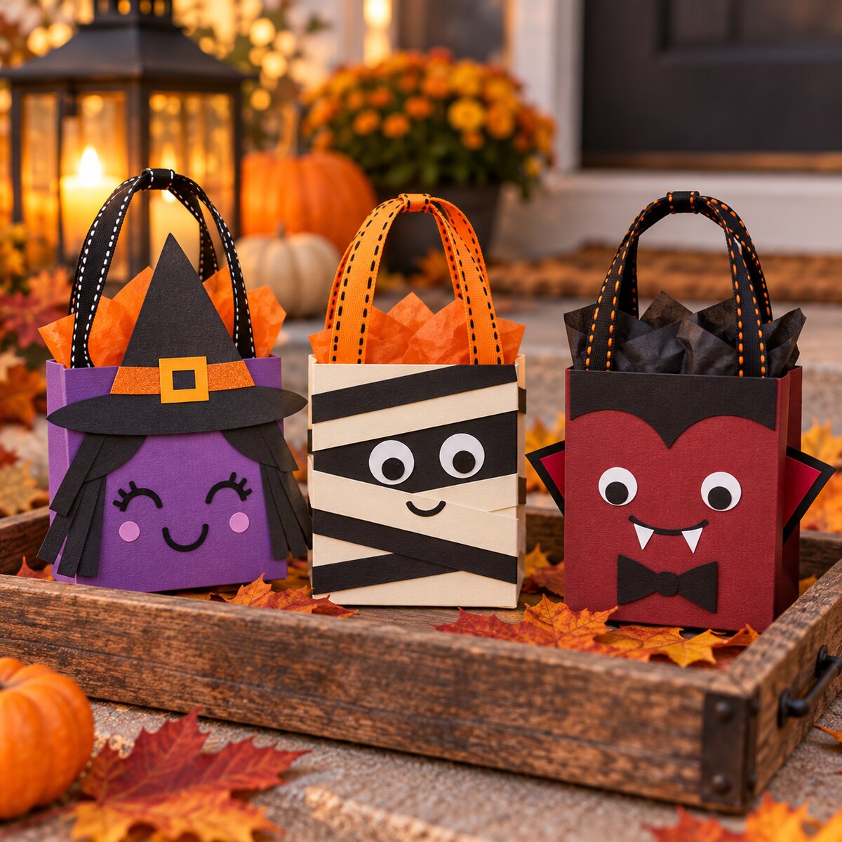 Witch Mummy Vampire Paper Treat Bags