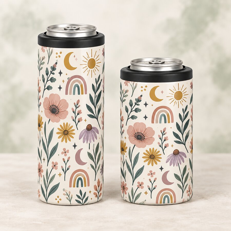 Boho Wildflower Can Koozie