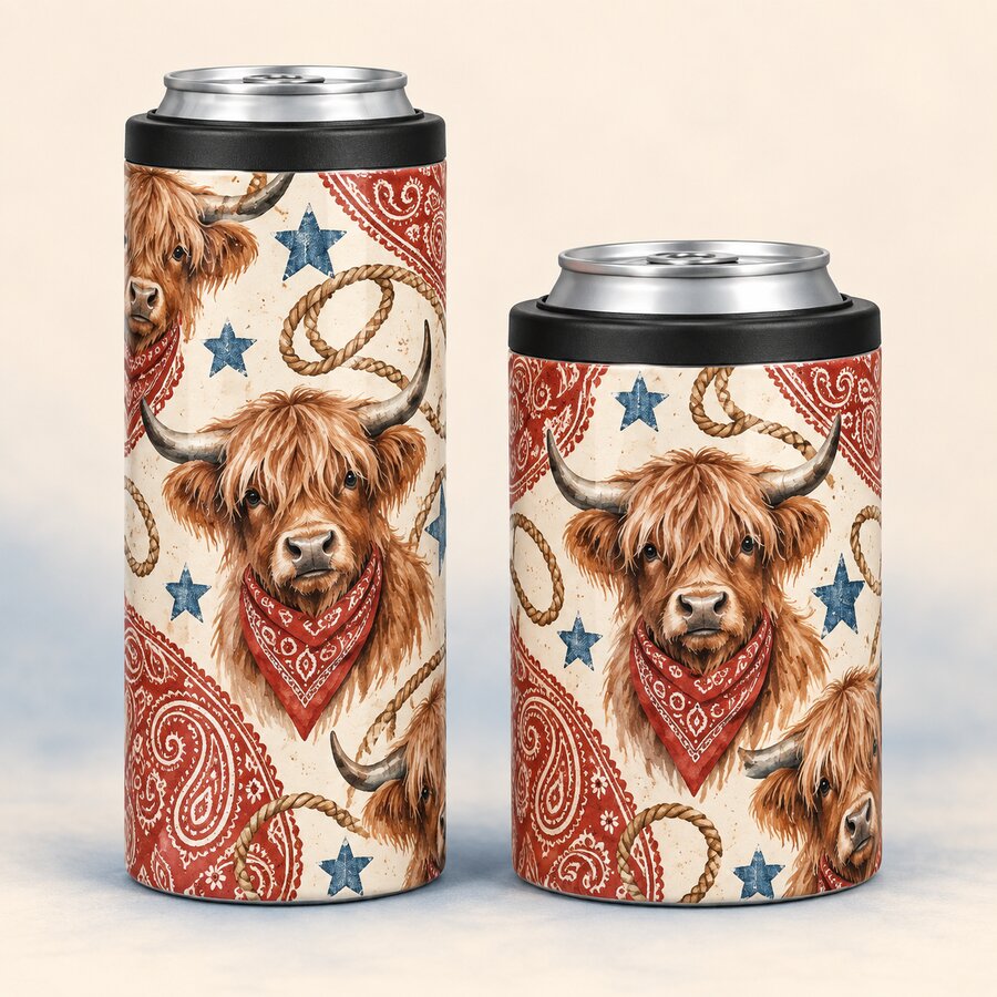 Western Highland Can Koozie