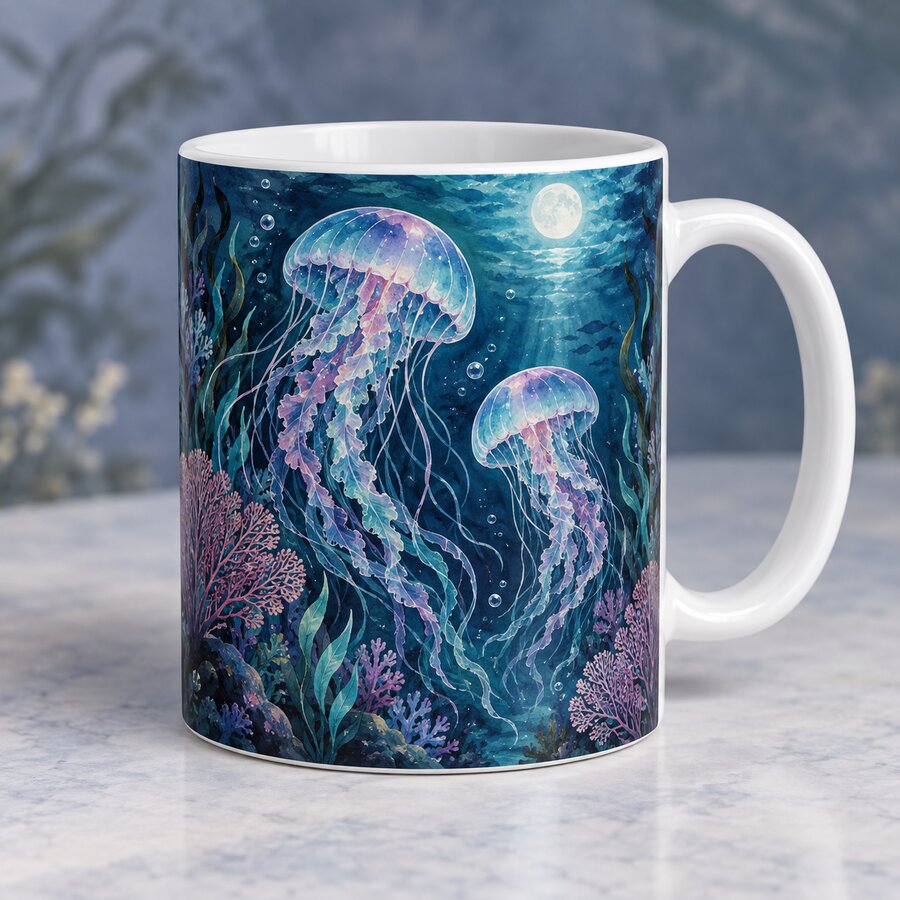 Moonlit Jellyfish Mug