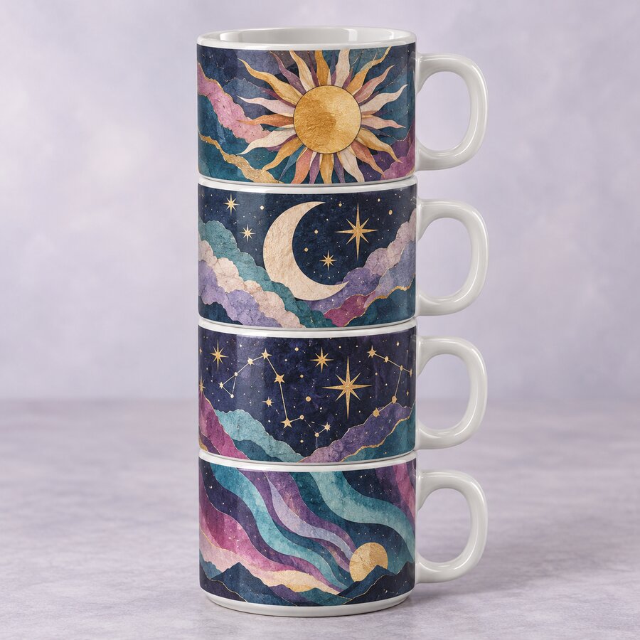Celestial Sky Stackable Mug Set