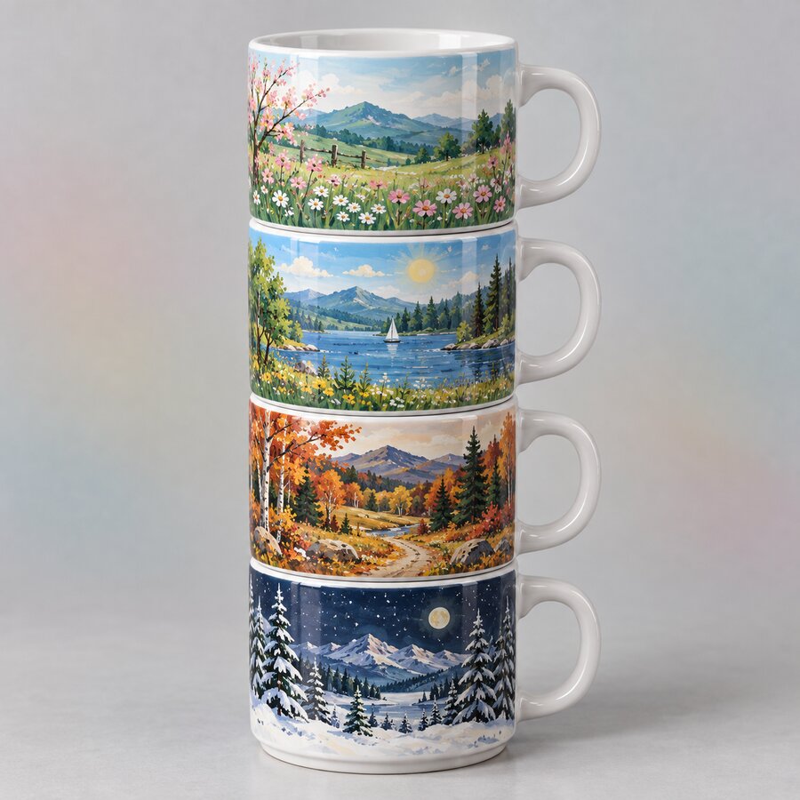 Four Seasons Stackable Mug Set