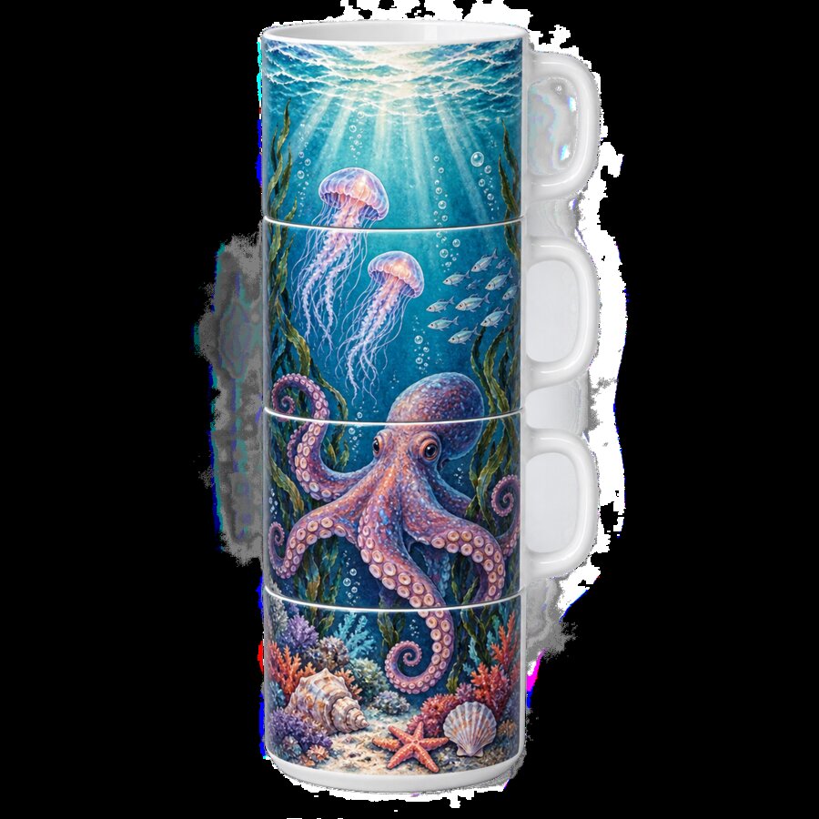 Ocean Depths Stackable Mug Set