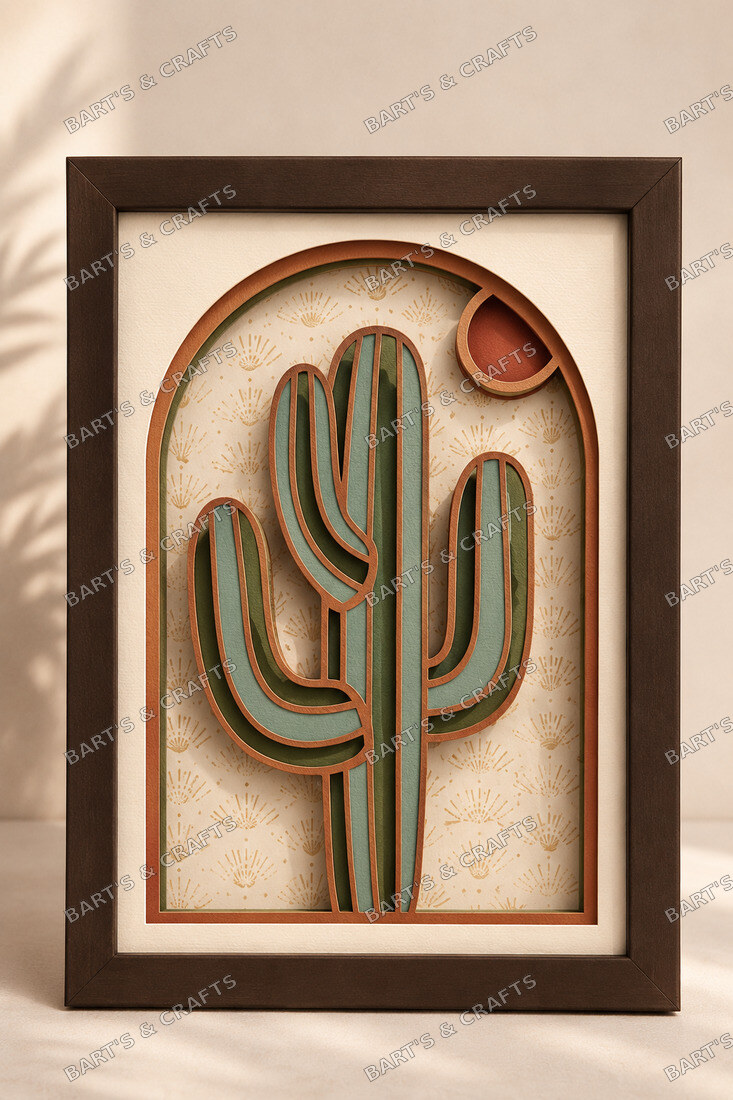 Boho Cactus Shadowbox
