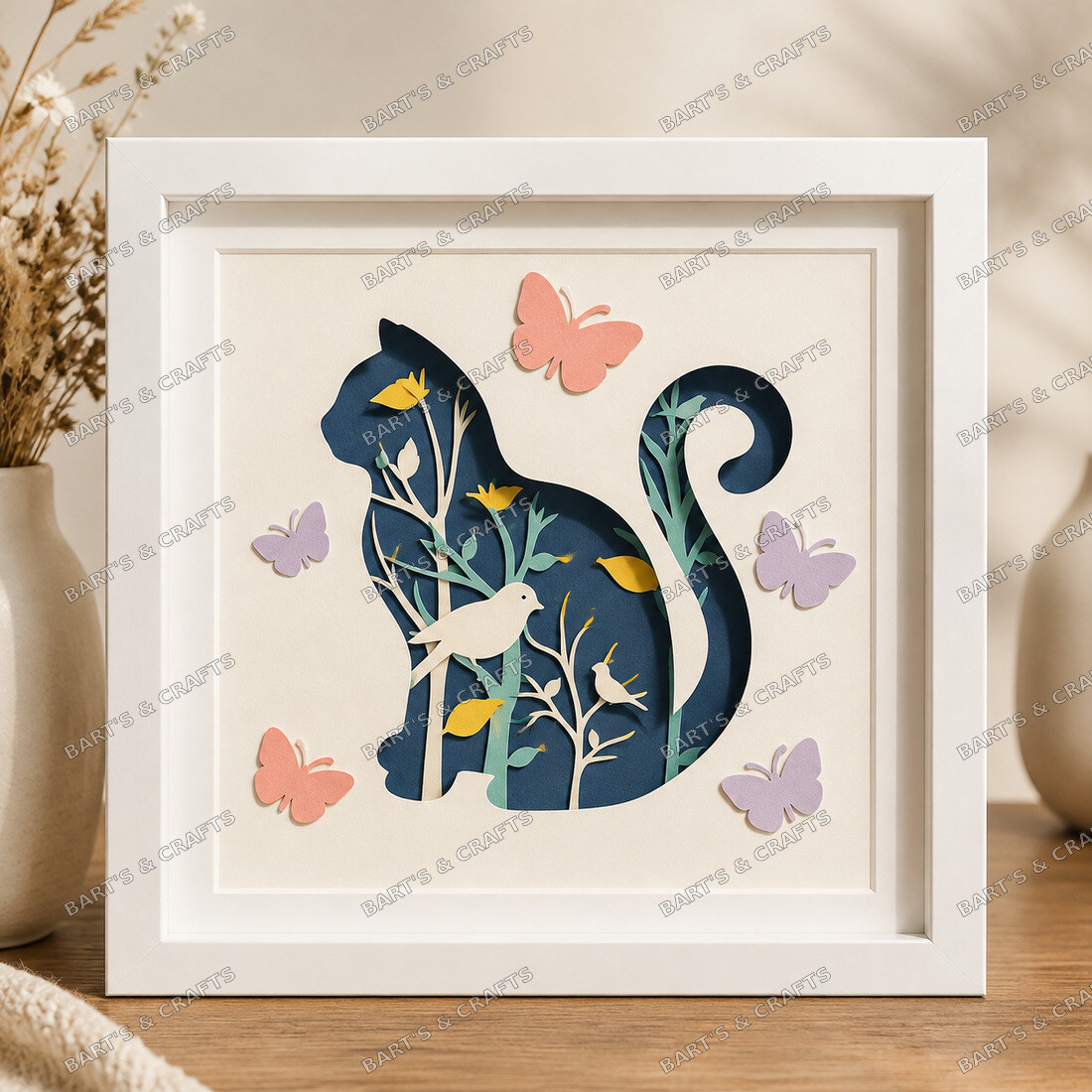 Cat & Butterfly Shadowbox