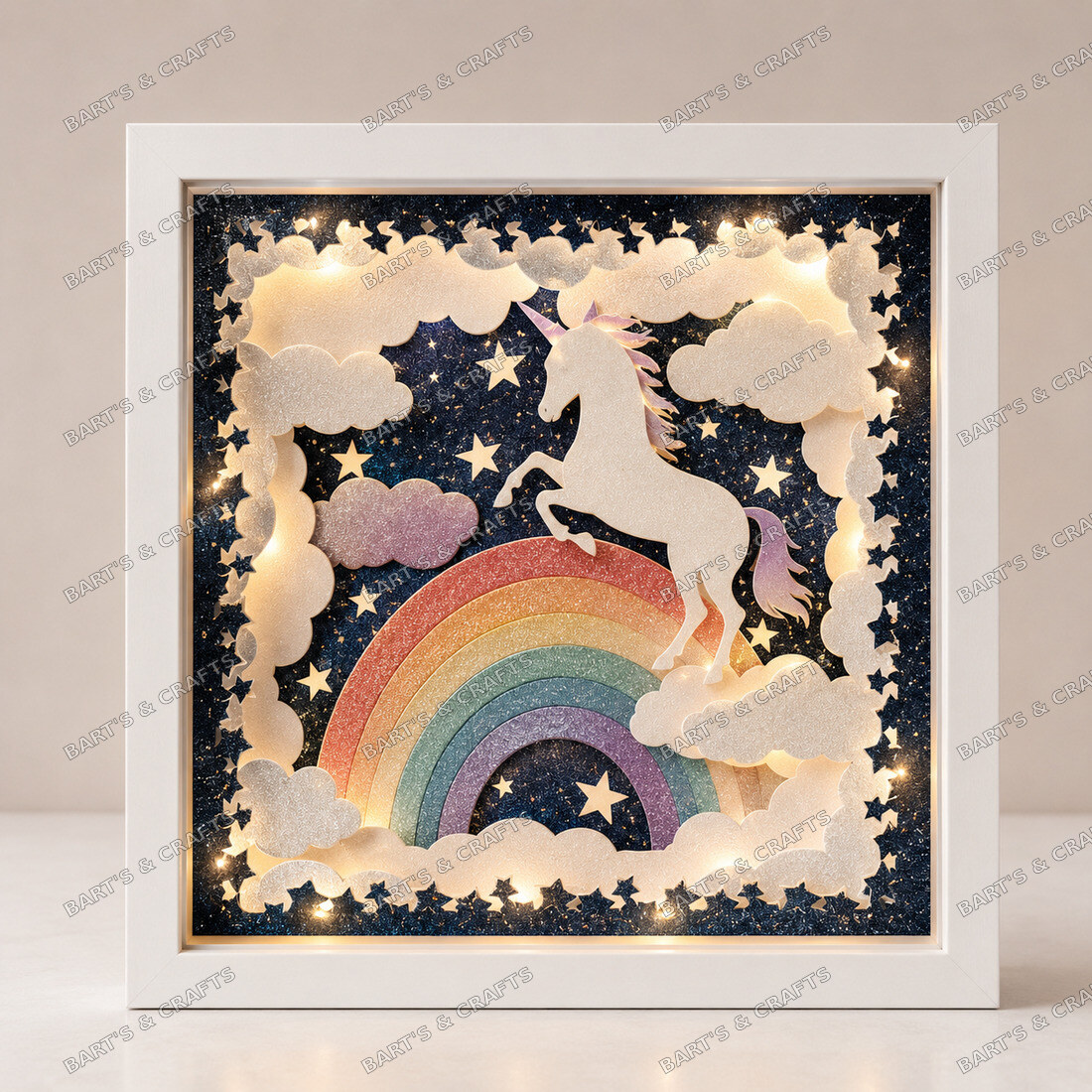 Glitter Unicorn Rainbow Shadowbox
