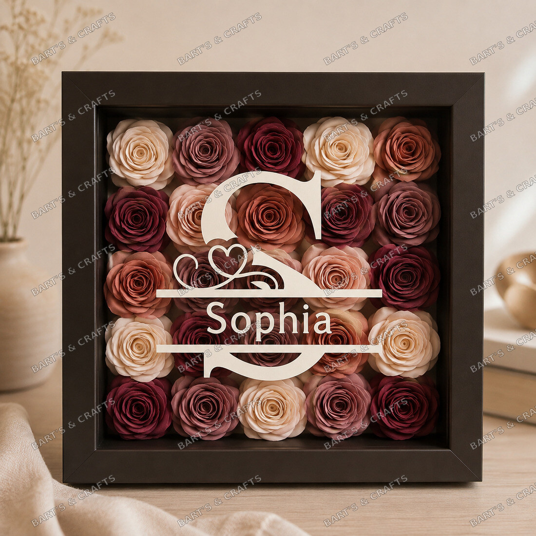 Monogram Flower Shadowbox