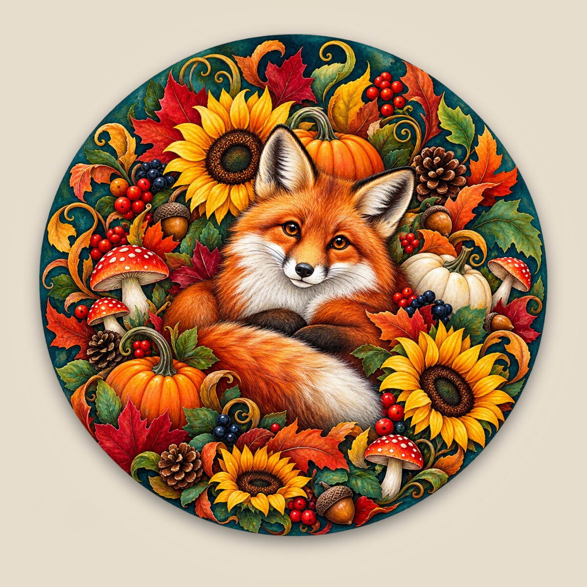 Autumn Fox wind spinner