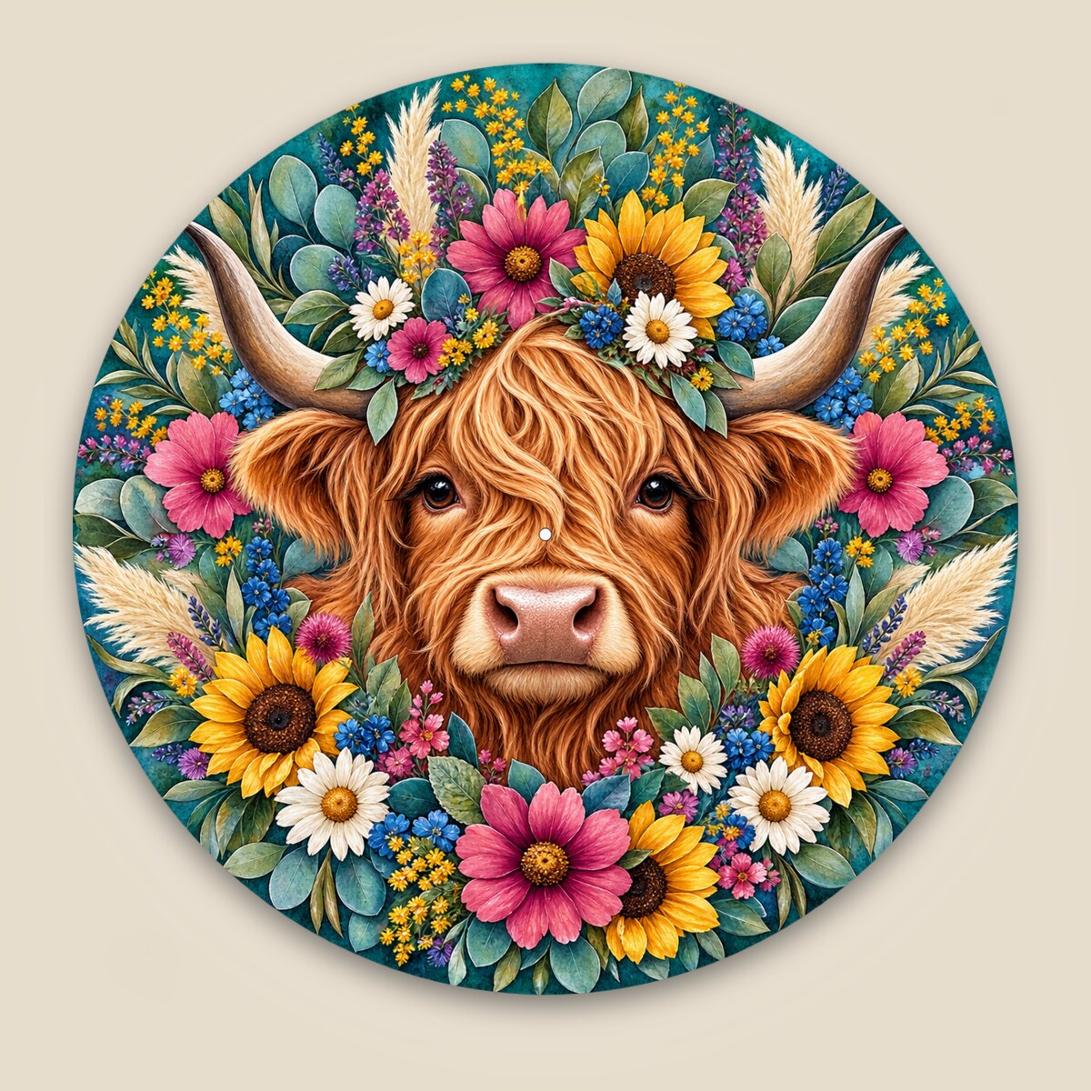 Highland Cow wind spinner