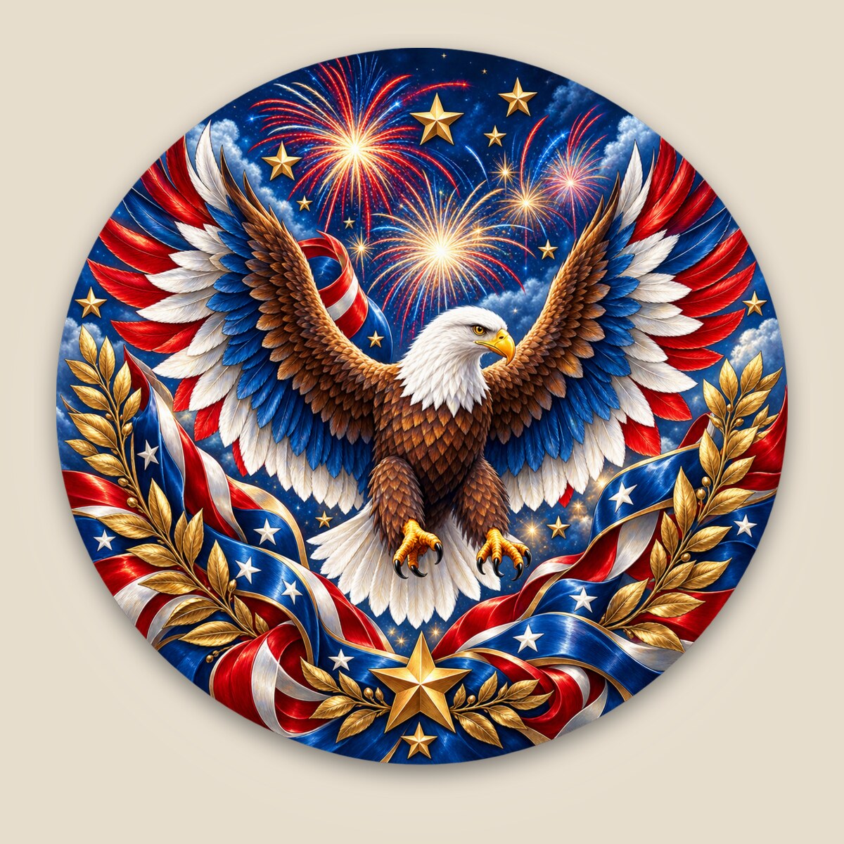 Patriotic Eagle wind spinner