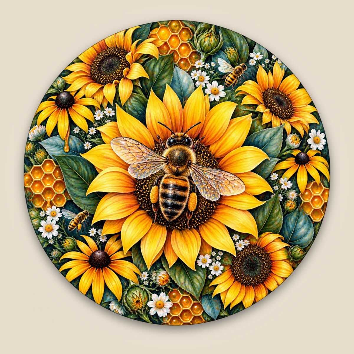 Sunflower Honeybee wind spinner
