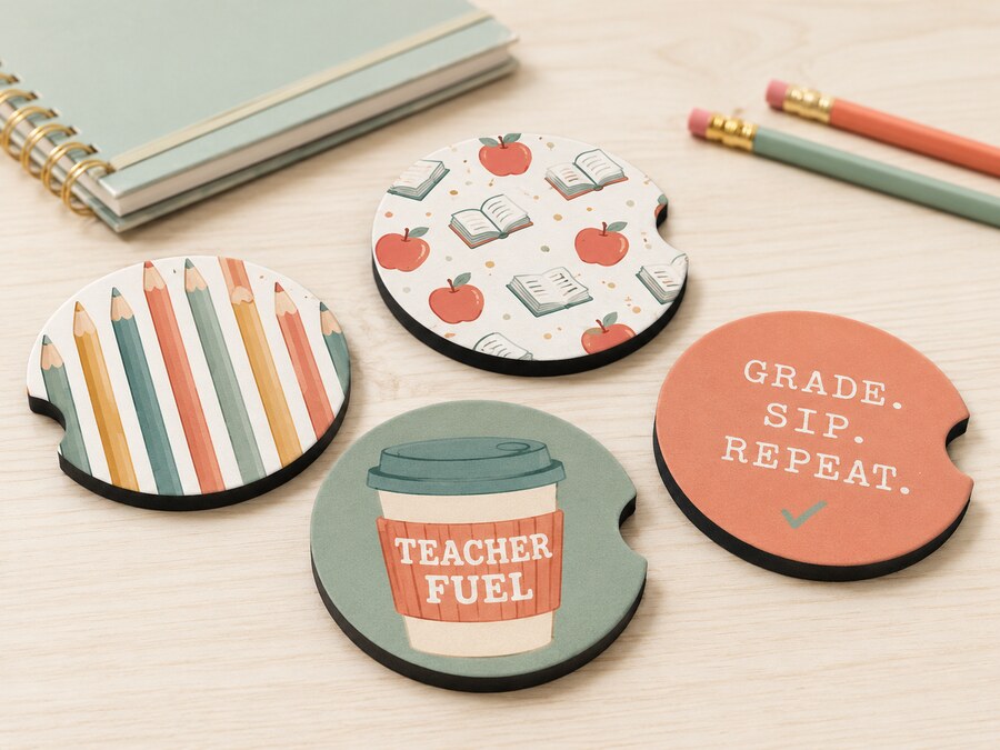 Teacher & Coffee design on a Bart's & Crafts product
