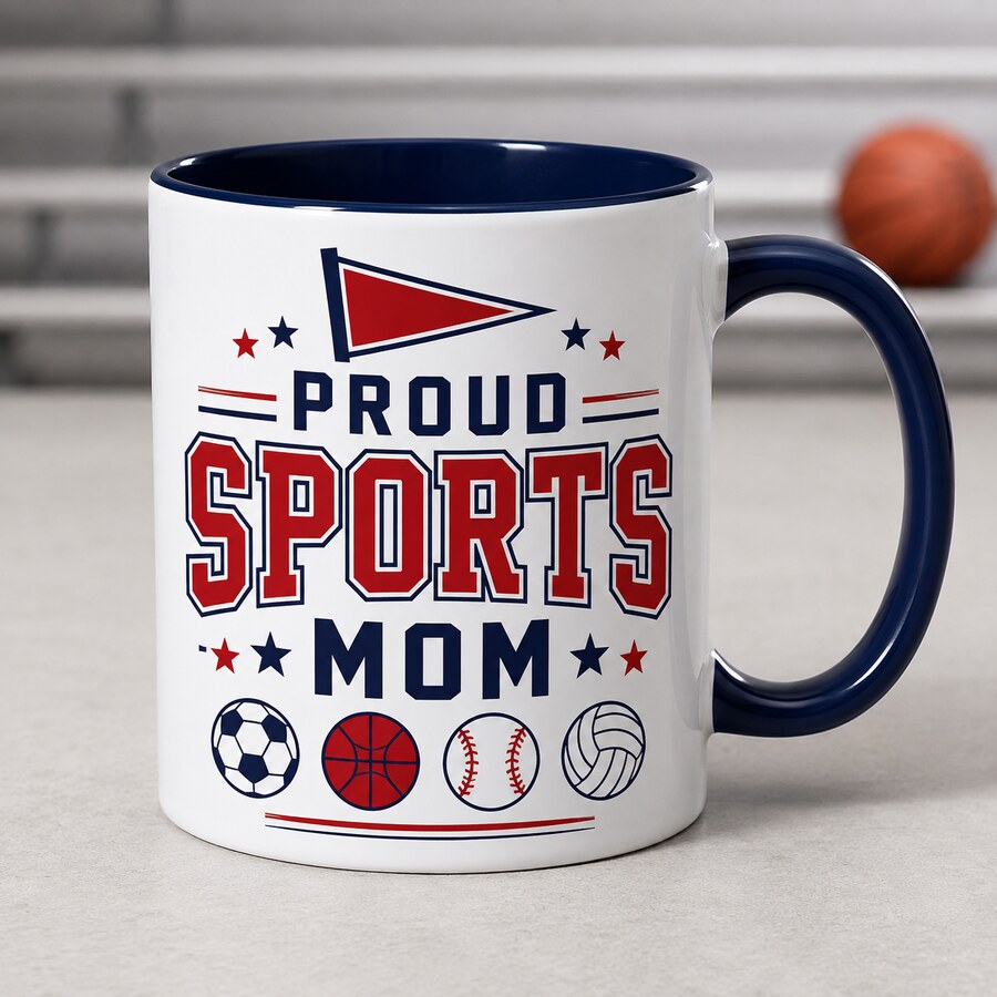 Proud Sports Mom design on a Bart's & Crafts product