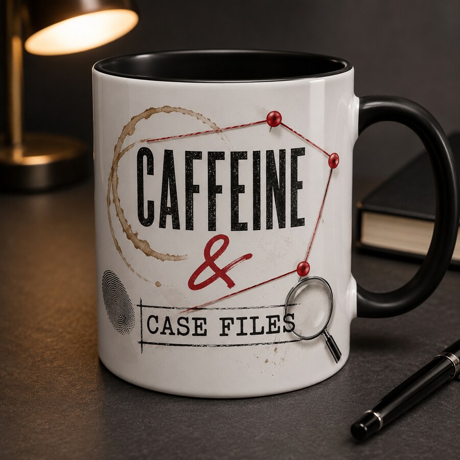 Caffeine & Case Files design on a Bart's & Crafts product