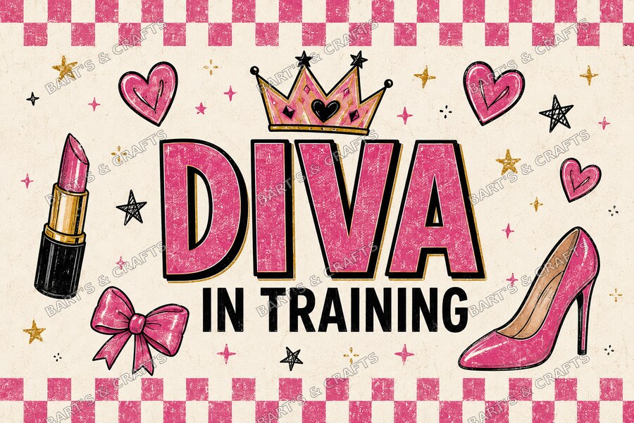 Diva-in-Training · Youth design on a Bart's & Crafts flat tumbler wrap