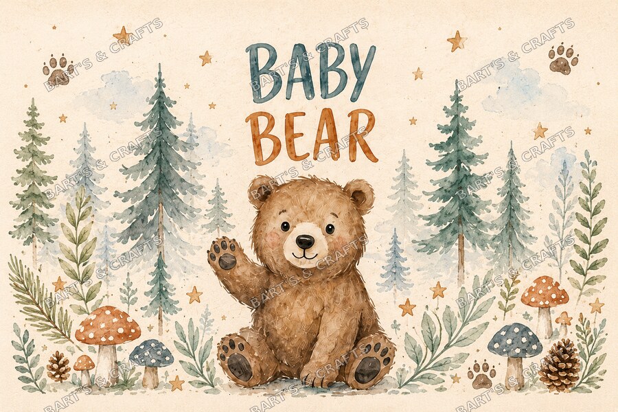 Baby Bear · Youth design on a Bart's & Crafts flat tumbler wrap