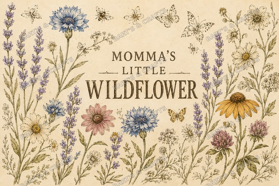 Little Wildflower Vintage · Youth design on a Bart's & Crafts flat tumbler wrap