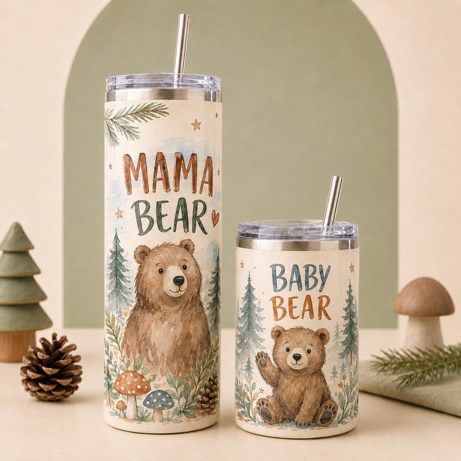 Mama Bear & Baby Bear design on a Bart's & Crafts product