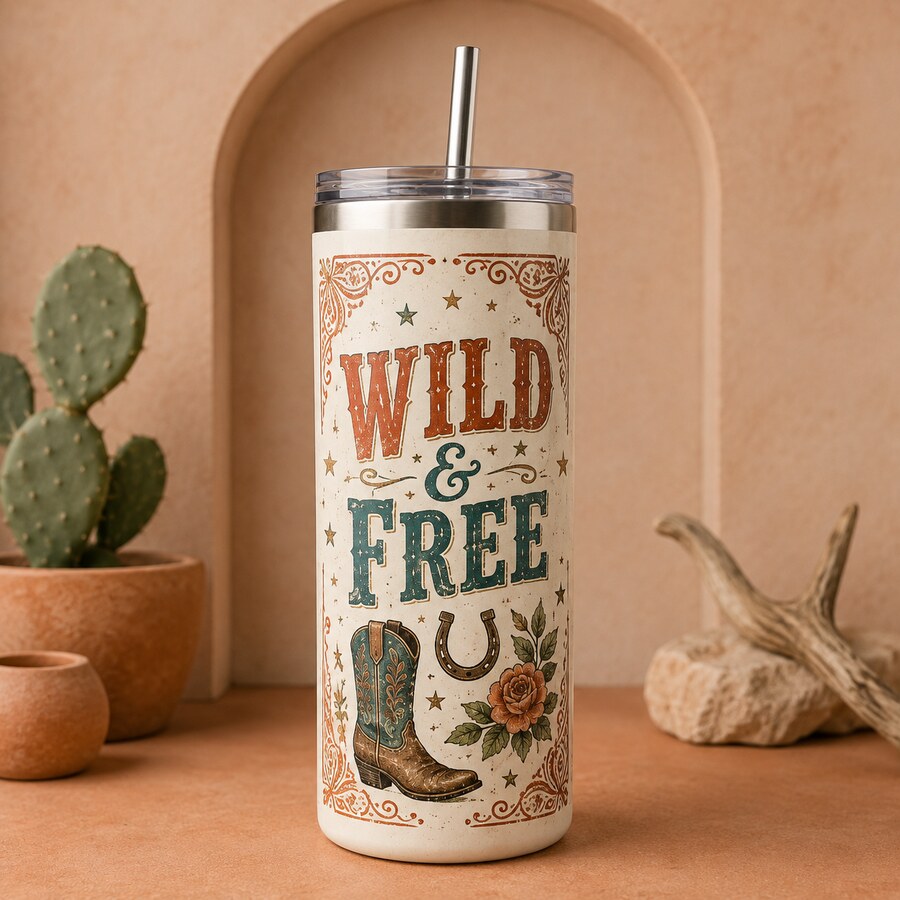 Wild & Free · 20 oz design on a Bart's & Crafts product
