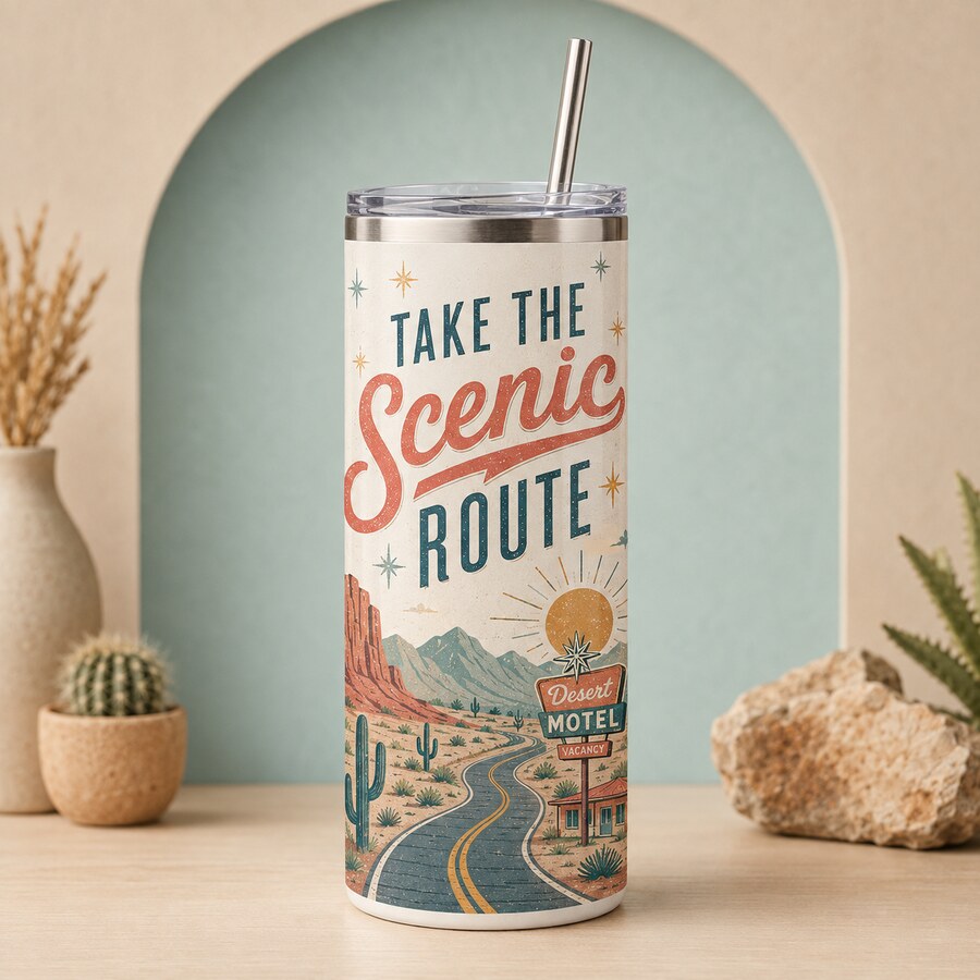 Scenic Route · 20 oz design on a Bart's & Crafts product