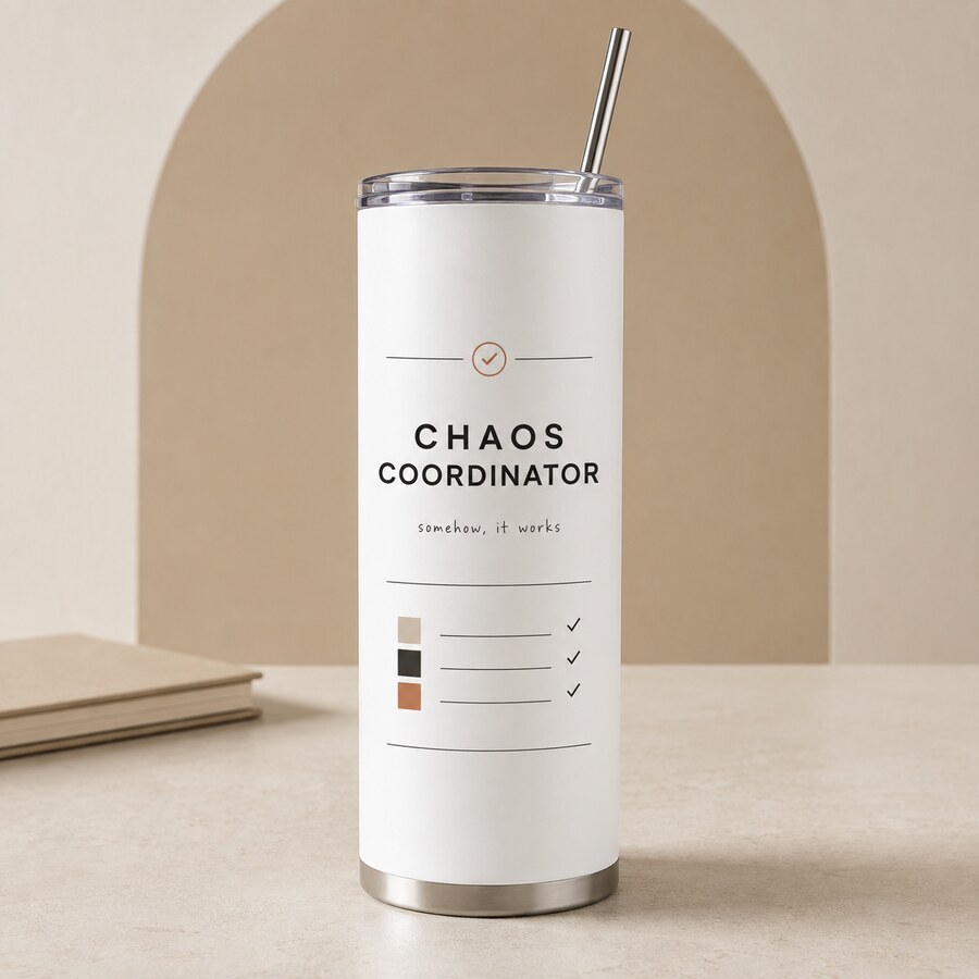 Chaos Coordinator · 20 oz design on a Bart's & Crafts product
