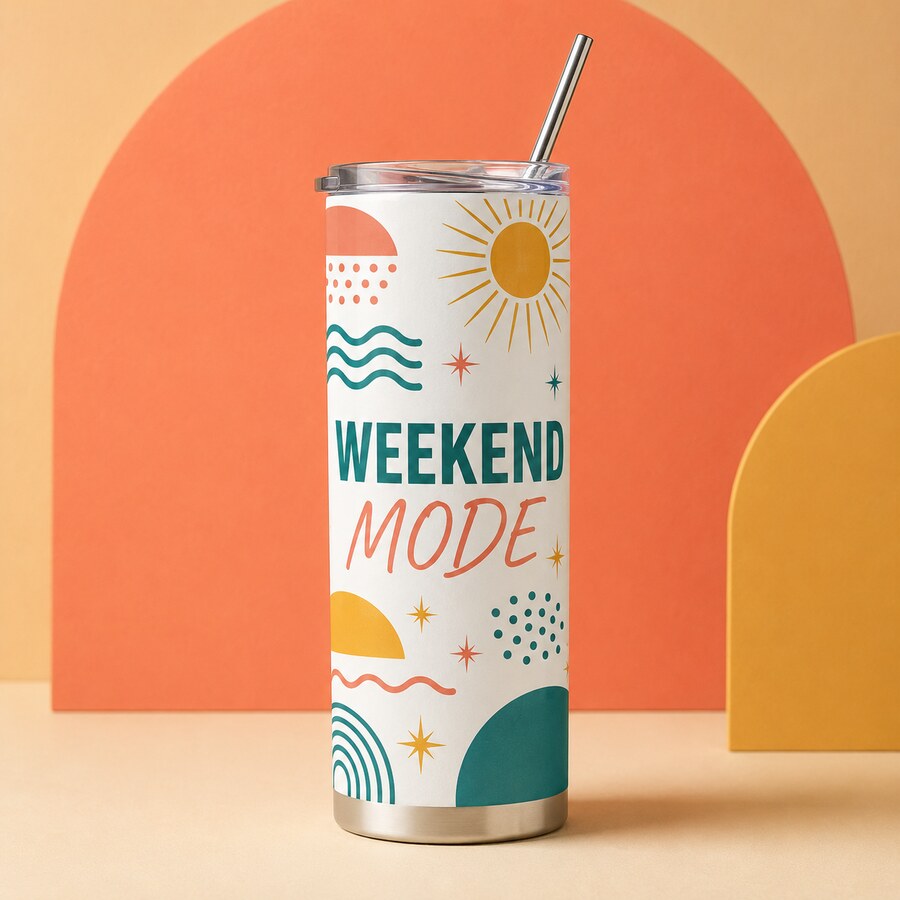 Weekend Mode · 20 oz design on a Bart's & Crafts product